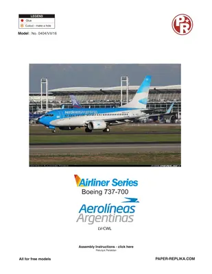 [Paper Replika] Boeing 737-700 Aerolineas Argentinas-52纸模网 - 海量纸模型图纸下载