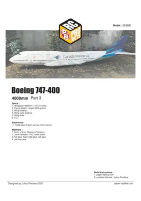 [Paper Replika] Boeing 747-400 RC Plane-52纸模网 - 海量纸模型图纸下载