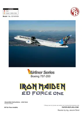 [Paper Replika] Boeing 757-200 Iron Maiden Ed Force One-52纸模网 - 海量纸模型图纸下载