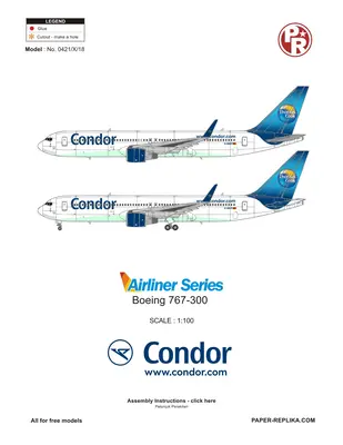 [Paper Replika] Boeing 767-300 Condor Thomas Cook-52纸模网 - 海量纸模型图纸下载