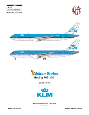 [Paper Replika] Boeing 767-300 KLM-52纸模网 - 海量纸模型图纸下载
