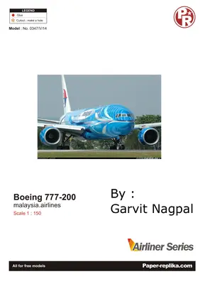 [Paper Replika] Boeing 777-200 Malaysian Airlines Freedom of Space-52纸模网 - 海量纸模型图纸下载