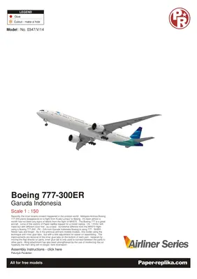 [Paper Replika] Boeing 777-300ER Garuda Indonesia-52纸模网 - 海量纸模型图纸下载