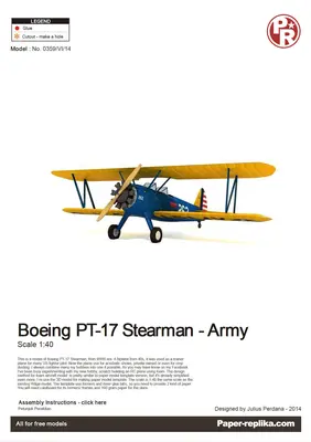 [Paper Replika] Boeing PT-17 Stearman - Army-52纸模网 - 海量纸模型图纸下载
