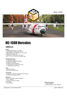 [Paper Replika] C-130 Hercules 3000mm RC Plane-52纸模网 - 海量纸模型图纸下载