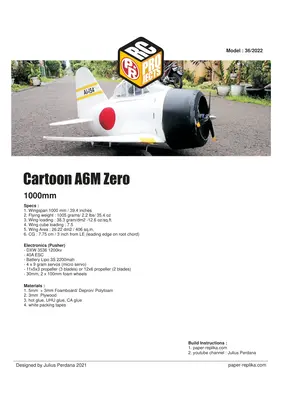 [Paper Replika] Cartoon A6M Zero RC Plane-52纸模网 - 海量纸模型图纸下载