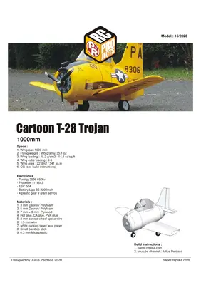 [Paper Replika] Cartoon T-28 Trojan RC Plane-52纸模网 - 海量纸模型图纸下载