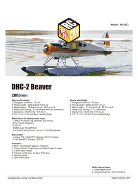 [Paper Replika] DHC-2 Beaver RC Plane-52纸模网 - 海量纸模型图纸下载
