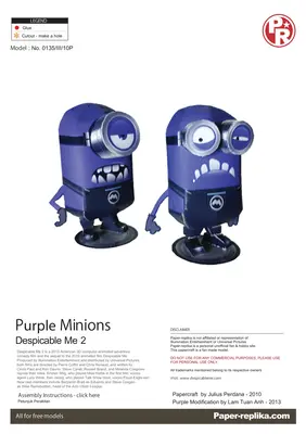 [Paper Replika] Despicable Me 2 - Purple Minions-52纸模网 - 海量纸模型图纸下载