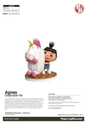 [Paper Replika] Despicable Me - Agnes-52纸模网 - 海量纸模型图纸下载