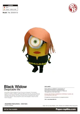[Paper Replika] Despicable Me - Black Widow Avenger Minion-52纸模网 - 海量纸模型图纸下载