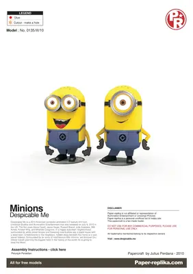 [Paper Replika] Despicable Me - Minions-52纸模网 - 海量纸模型图纸下载