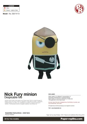 [Paper Replika] Despicable Me - Nick Fury Minion-52纸模网 - 海量纸模型图纸下载