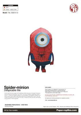 [Paper Replika] Despicable Me - Spider Minion-52纸模网 - 海量纸模型图纸下载