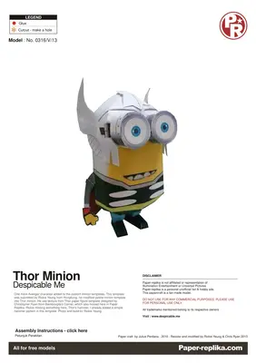 [Paper Replika] Despicable Me - Thor Minion-52纸模网 - 海量纸模型图纸下载
