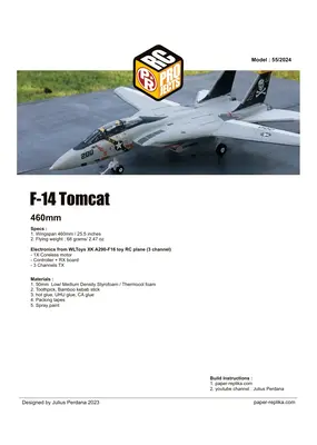[Paper Replika] F-14 Tomcat Micro RC Plane 460mm-52纸模网 - 海量纸模型图纸下载