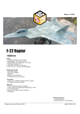 [Paper Replika] F-22 Raptor RC Plane-52纸模网 - 海量纸模型图纸下载