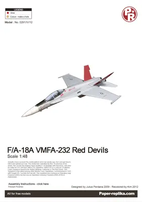 [Paper Replika] F/A-18A VMFA-232 Red Devils-52纸模网 - 海量纸模型图纸下载