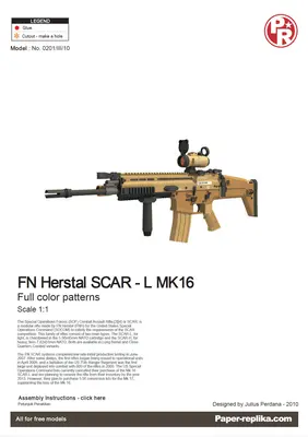 [Paper Replika] FN Herstal SCAR Light Mk.16-52纸模网 - 海量纸模型图纸下载
