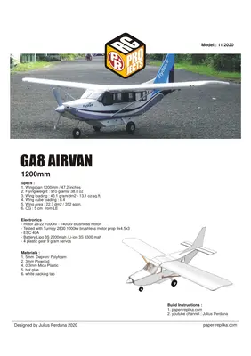 [Paper Replika] GA8 Airvan RC Plane-52纸模网 - 海量纸模型图纸下载