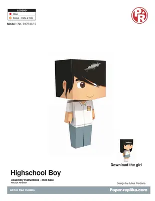 [Paper Replika] High School Boy-52纸模网 - 海量纸模型图纸下载
