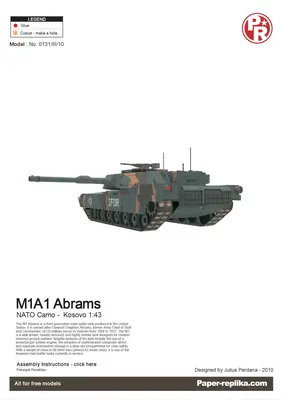[Paper Replika] M1A1 Abrams-52纸模网 - 海量纸模型图纸下载