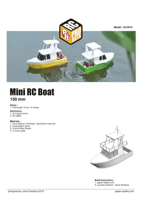 [Paper Replika] Mini RC Boat for Kids-52纸模网 - 海量纸模型图纸下载