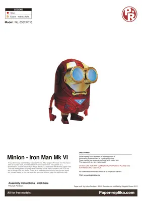 [Paper Replika] Minion - Iron Man Mark VI-52纸模网 - 海量纸模型图纸下载