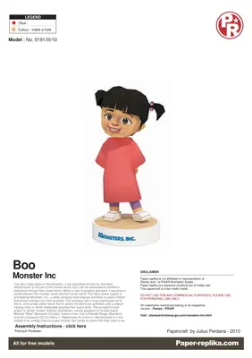 [Paper Replika] Monster Inc - Boo-52纸模网 - 海量纸模型图纸下载