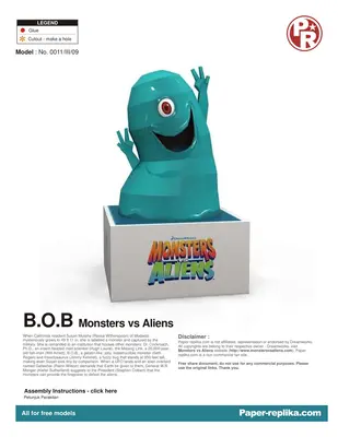 [Paper Replika] Monsters vs Aliens - BOB-52纸模网 - 海量纸模型图纸下载