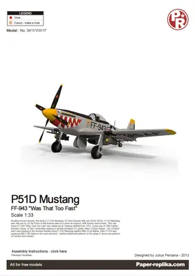 [Paper Replika] P-51D Mustang FF-943-52纸模网 - 海量纸模型图纸下载