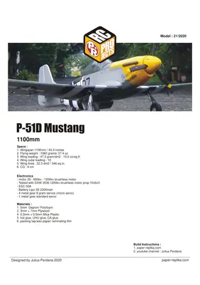 [Paper Replika] P-51D Mustang RC Plane-52纸模网 - 海量纸模型图纸下载