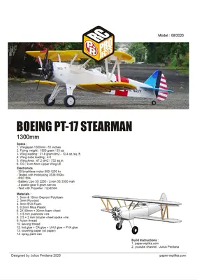 [Paper Replika] PT-17 Stearman RC Biplane-52纸模网 - 海量纸模型图纸下载
