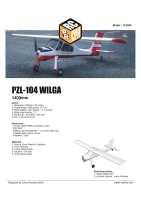 [Paper Replika] PZL-104 Wilga RC Plane-52纸模网 - 海量纸模型图纸下载
