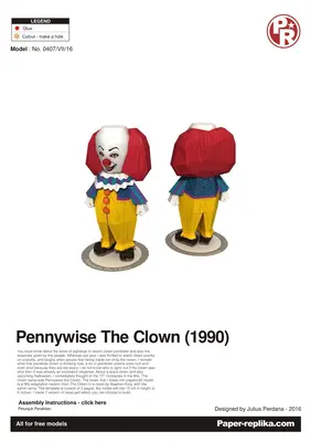 [Paper Replika] Pennywise The Clown (1990)-52纸模网 - 海量纸模型图纸下载