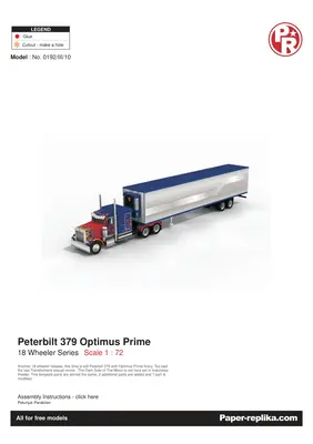 [Paper Replika] Peterbilt 379 Semi Truck Optimus Prime Livery-52纸模网 - 海量纸模型图纸下载