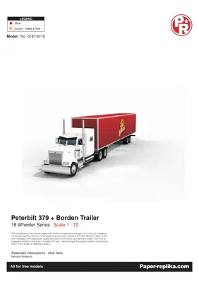 [Paper Replika] Peterbilt 379 Semi Truck and Borden Trailer-52纸模网 - 海量纸模型图纸下载