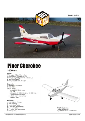 [Paper Replika] Piper Cherokee RC Plane-52纸模网 - 海量纸模型图纸下载