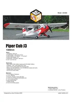 [Paper Replika] Piper Cub J3 RC Plane-52纸模网 - 海量纸模型图纸下载