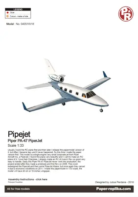 [Paper Replika] Piper PA-47 PiperJet-52纸模网 - 海量纸模型图纸下载