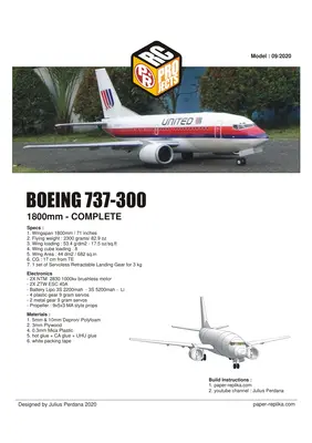 [Paper Replika] RC Airliner Boeing 737-300-52纸模网 - 海量纸模型图纸下载