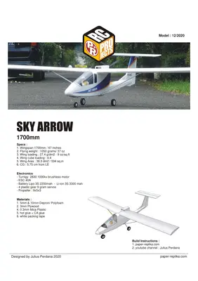 [Paper Replika] Sky Arrow Trainer RC Plane-52纸模网 - 海量纸模型图纸下载