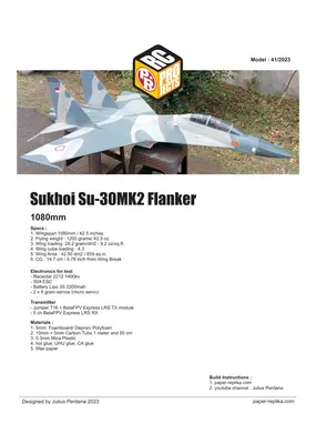[Paper Replika] Sukhoi Su-30 RC Plane-52纸模网 - 海量纸模型图纸下载