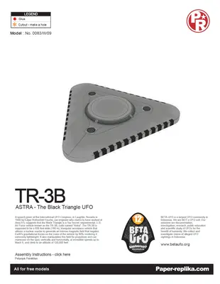 [Paper Replika] TR-3B The Black Triangle (UFO)-52纸模网 - 海量纸模型图纸下载