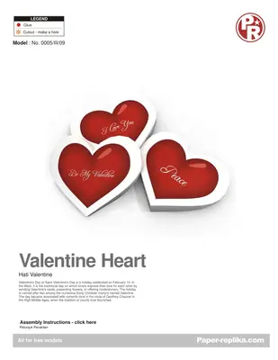 [Paper Replika] Valentine Heart-52纸模网 - 海量纸模型图纸下载
