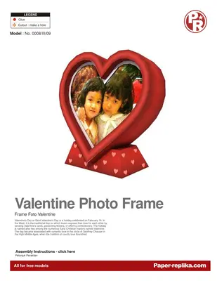 [Paper Replika] Valentine Photo Frame-52纸模网 - 海量纸模型图纸下载