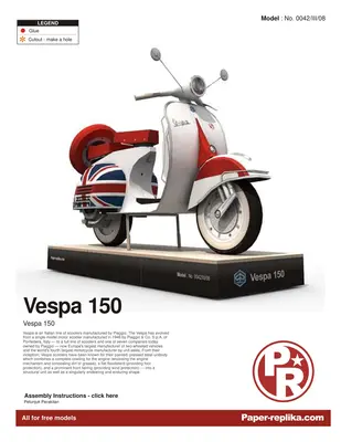 [Paper Replika] Vespa 150 Scooter-52纸模网 - 海量纸模型图纸下载