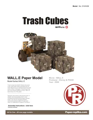 [Paper Replika] WALL-E - Trash Cubes-52纸模网 - 海量纸模型图纸下载