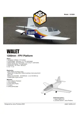 [Paper Replika] Walet FPV RC Plane-52纸模网 - 海量纸模型图纸下载