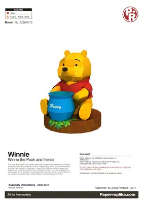 [Paper Replika] Winnie the Pooh - Winnie-52纸模网 - 海量纸模型图纸下载